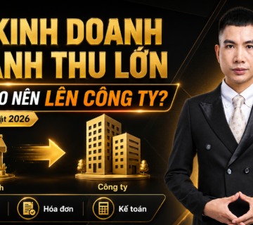 hộ kinh doanh doanh thu lớn và thời điểm nên chuyển lên công ty để quản lý thuế, hóa đơn, kế toán và mở rộng kinh doanh chuyên nghiệp hơn.