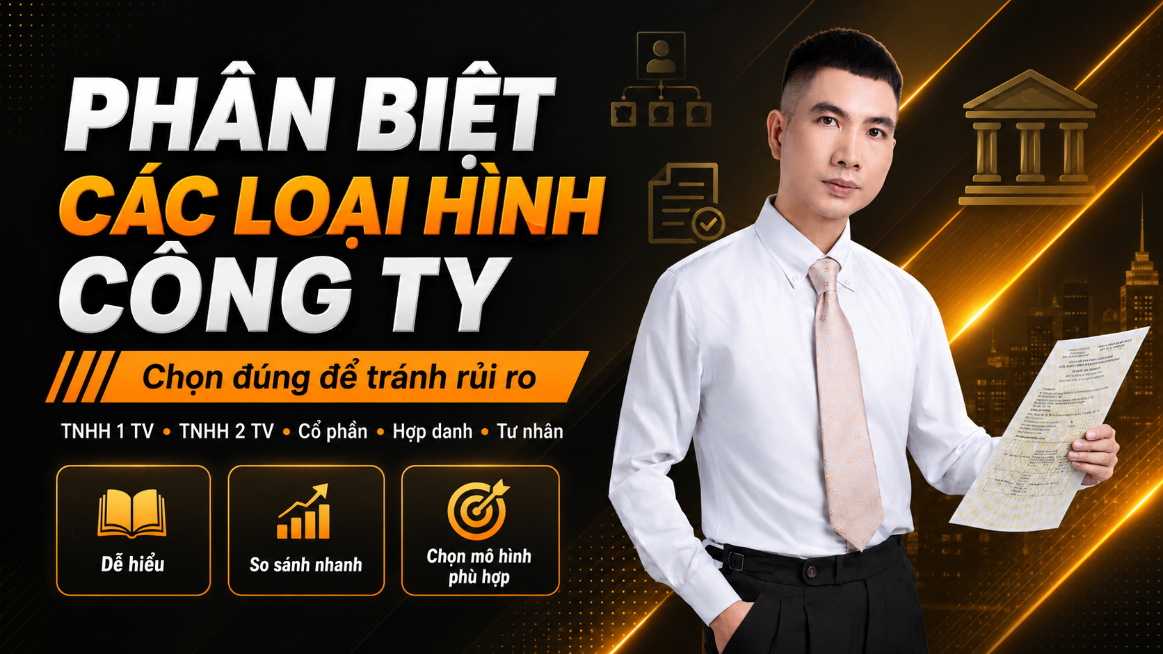 Phân biệt các loại hình công ty phổ biến, giúp người thành lập doanh nghiệp chọn đúng mô hình phù hợp.